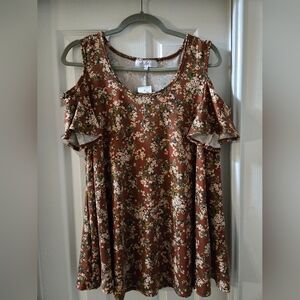 Floral Cold Shoulder Dress